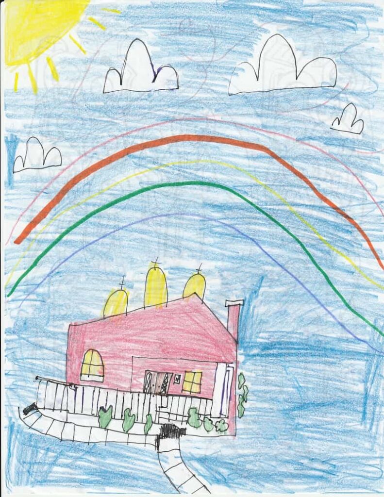 Children’s artistic rendition of Four Evangelists Orthodox Church